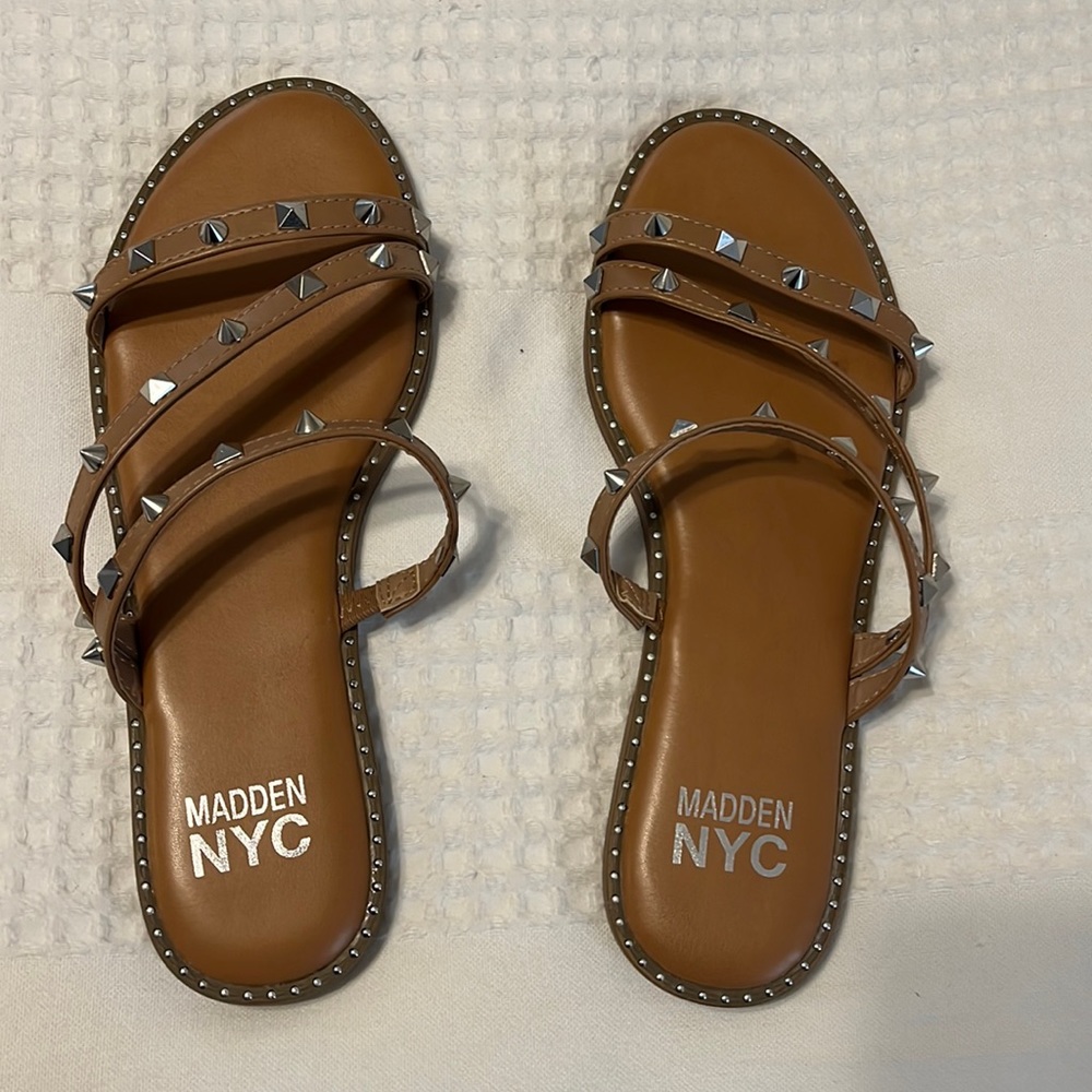 NWOT!! Studded Tan Sandals